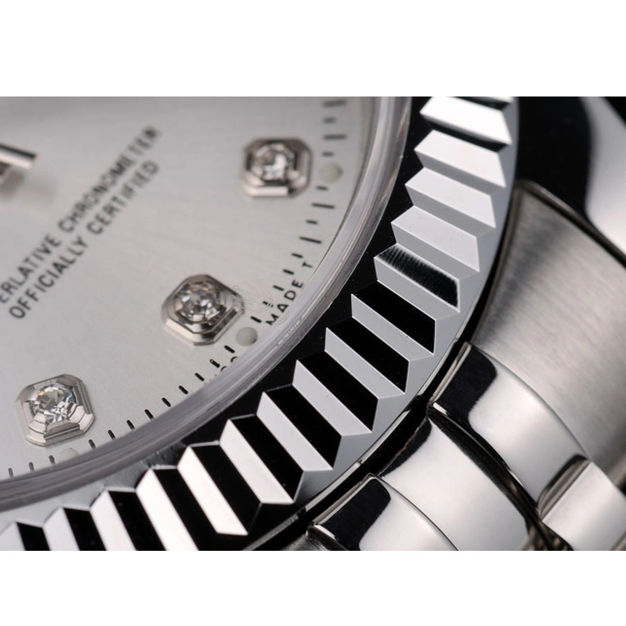 AAA Replica Watches Stainless 41996 Dial Swiss Rolex Steel DateJust Silver Ribbed Bezel 0709